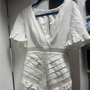 Petal & Pup White Textured Mini Dress